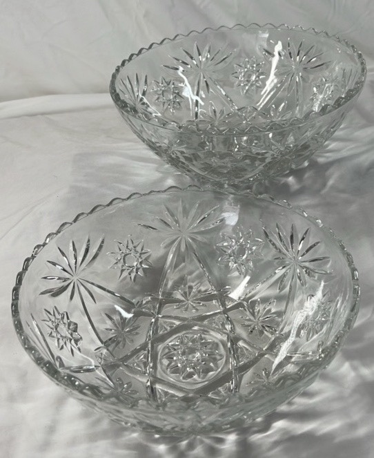 Vintage Scalloped Cut Glass Bowls