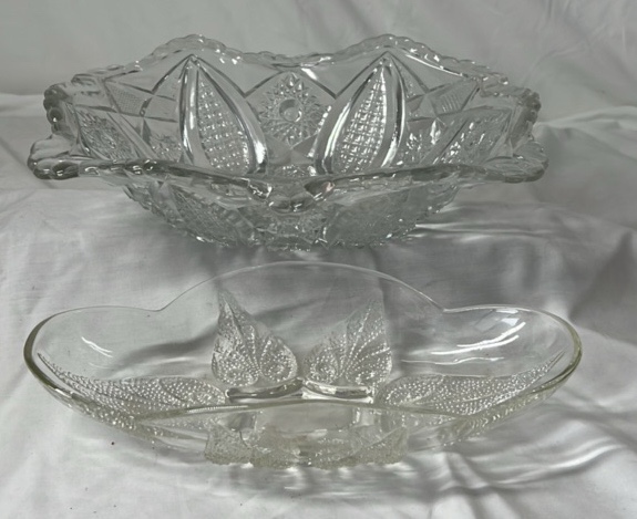 Vintage Clear Glass Serving Bowls  Pressed Patterns
