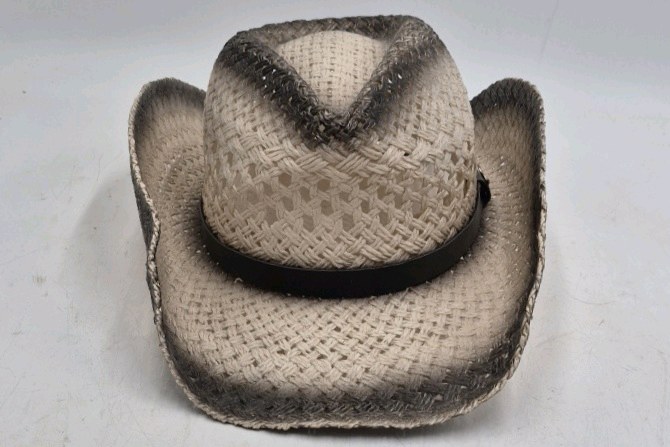 Straw Cowboy Hat with Ombre Band