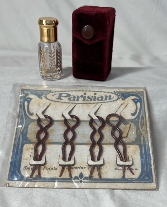 Parisian Hair Barrettes with Perfume Bottle