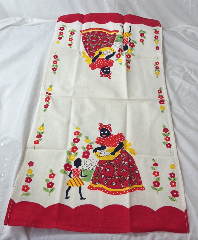 Vintage Printed Kitchen Towel  Mammy and Child Motif