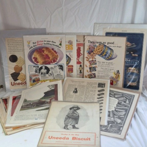 Vintage Advertising Ephemera Collection  Uneeda Biscuit and Planters Peanuts