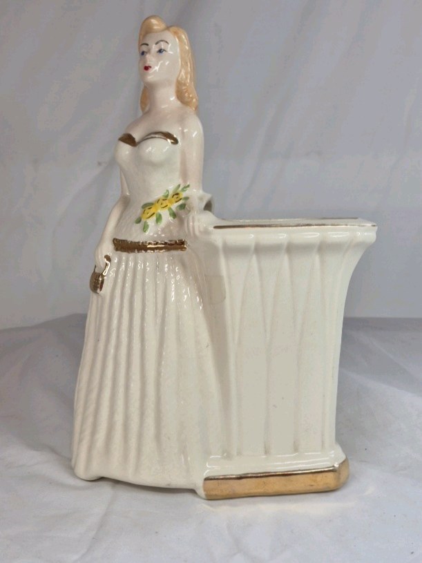 Vintage Lady Figurine Planter