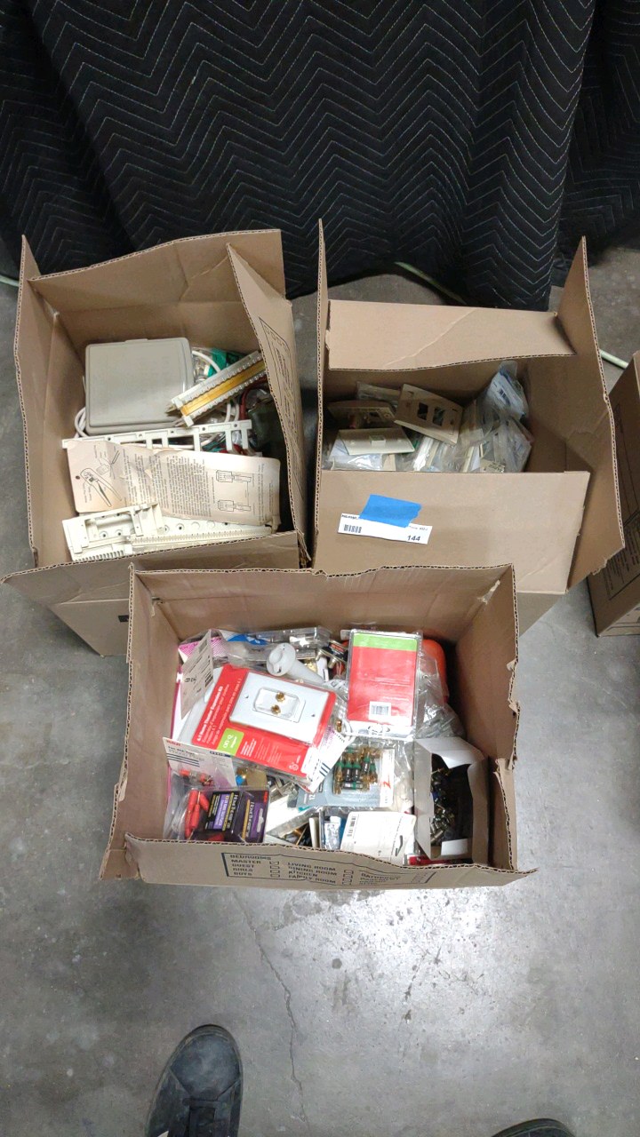 3 boxes miscellaneous coax and phone items
