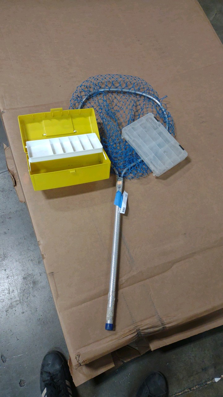 fishing boxes and net