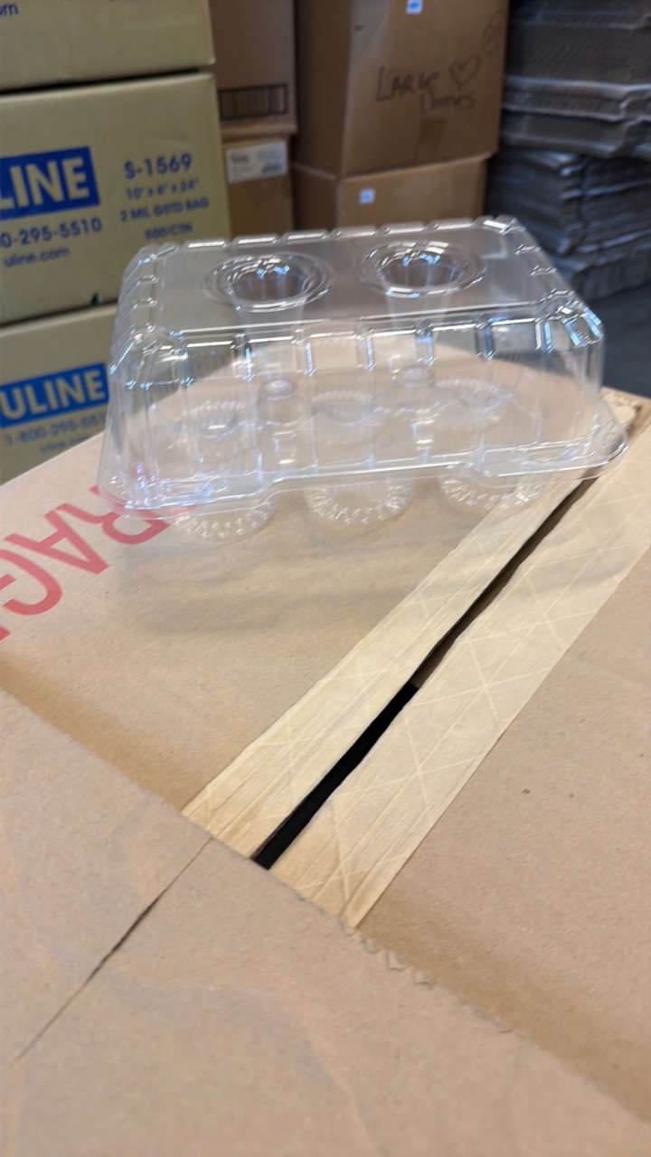 Half a box of six count cupcake containers
