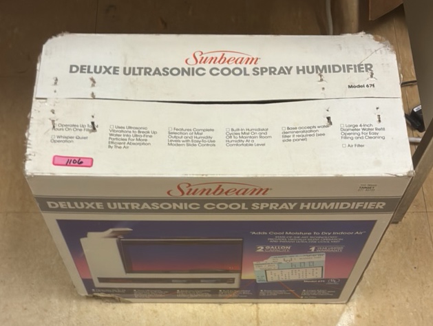 Sunbeam deluxe ultrasonic cool spray humidifier