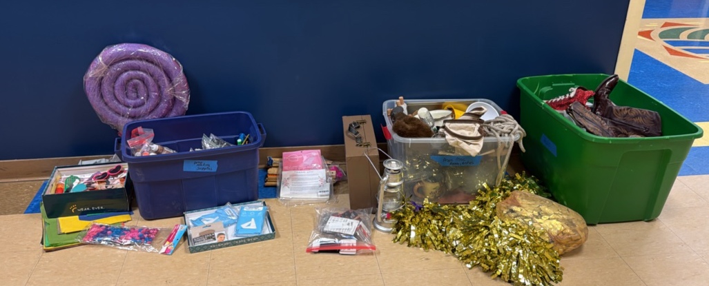 prop making supplies and props and shoes