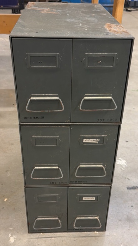 cabinet six drawers metal