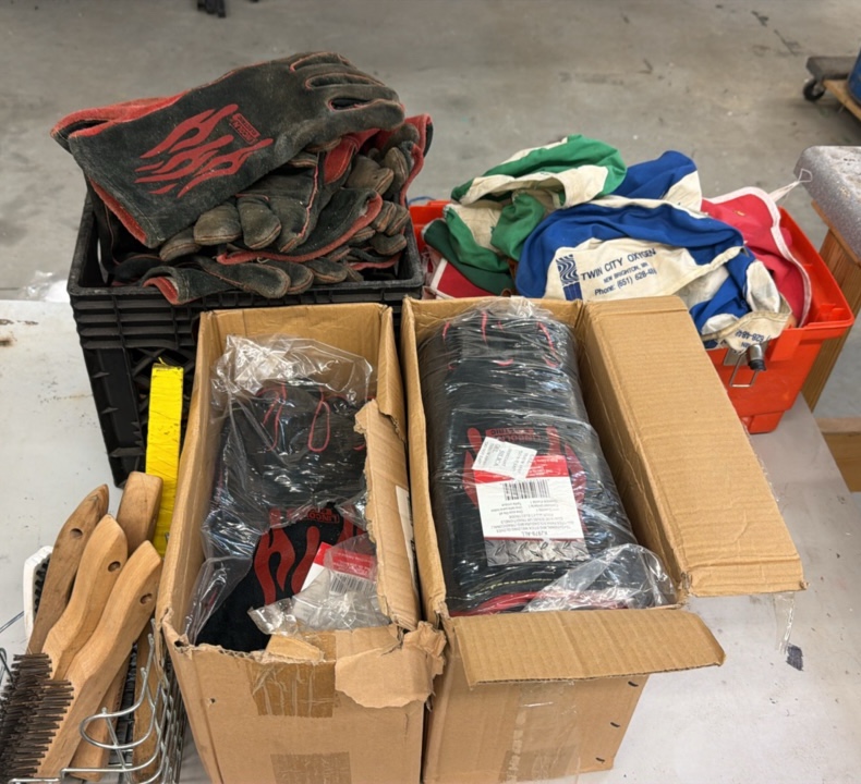 welding, gloves, and supplies