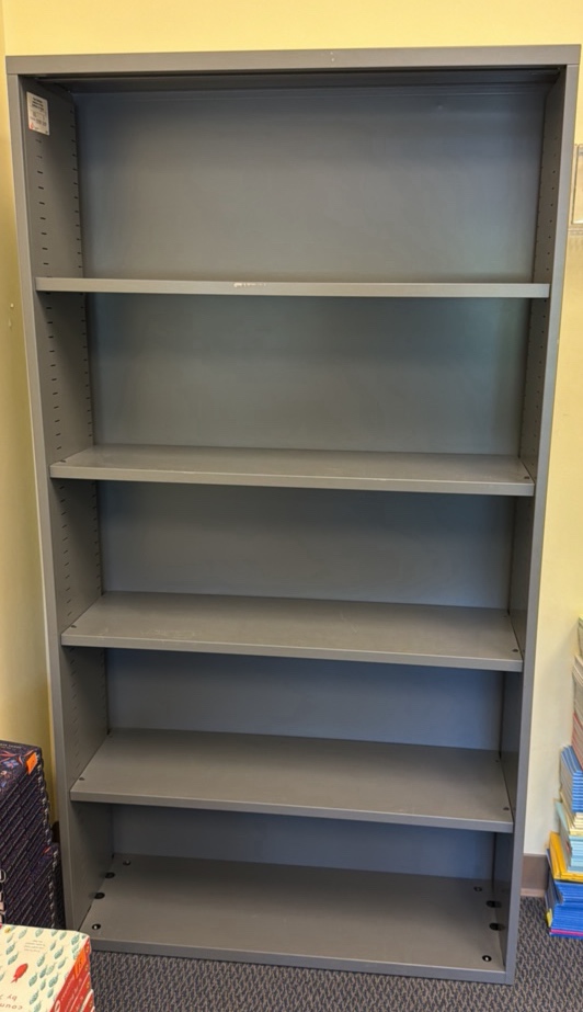 Metal bookcase five shelves