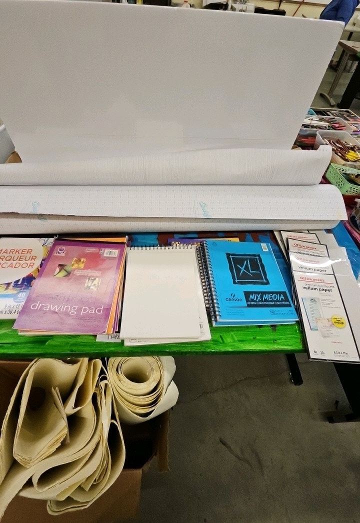 assortment of art materials