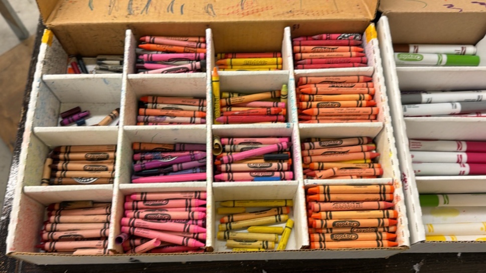 crayons markers