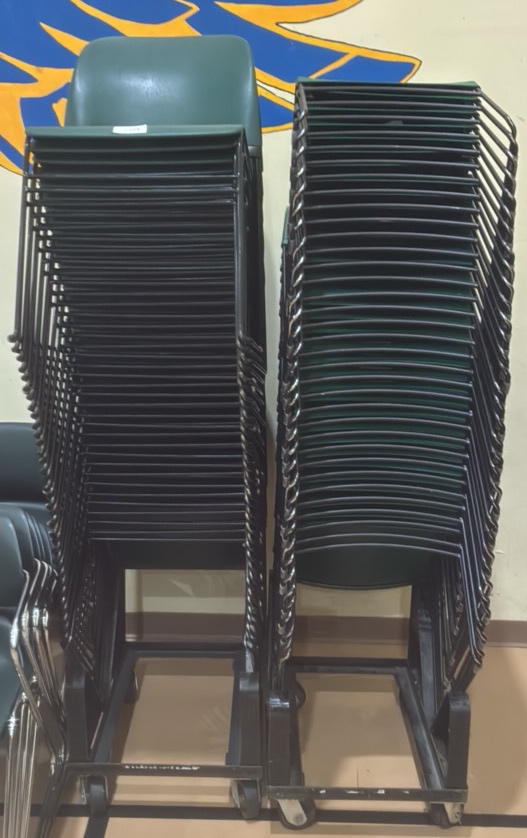 dark green chairs