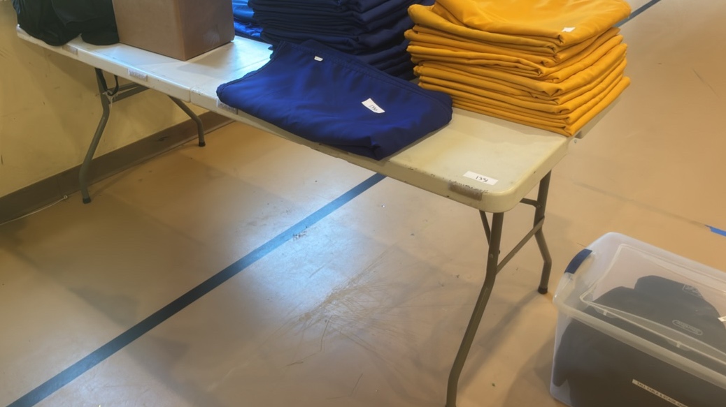 White folding table only