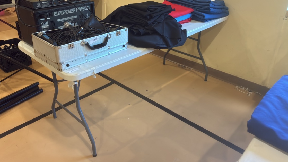 White folding table only