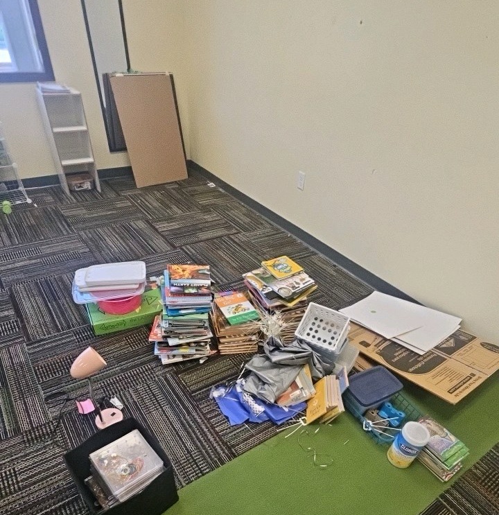 miscellaneous classroom supplies entire room