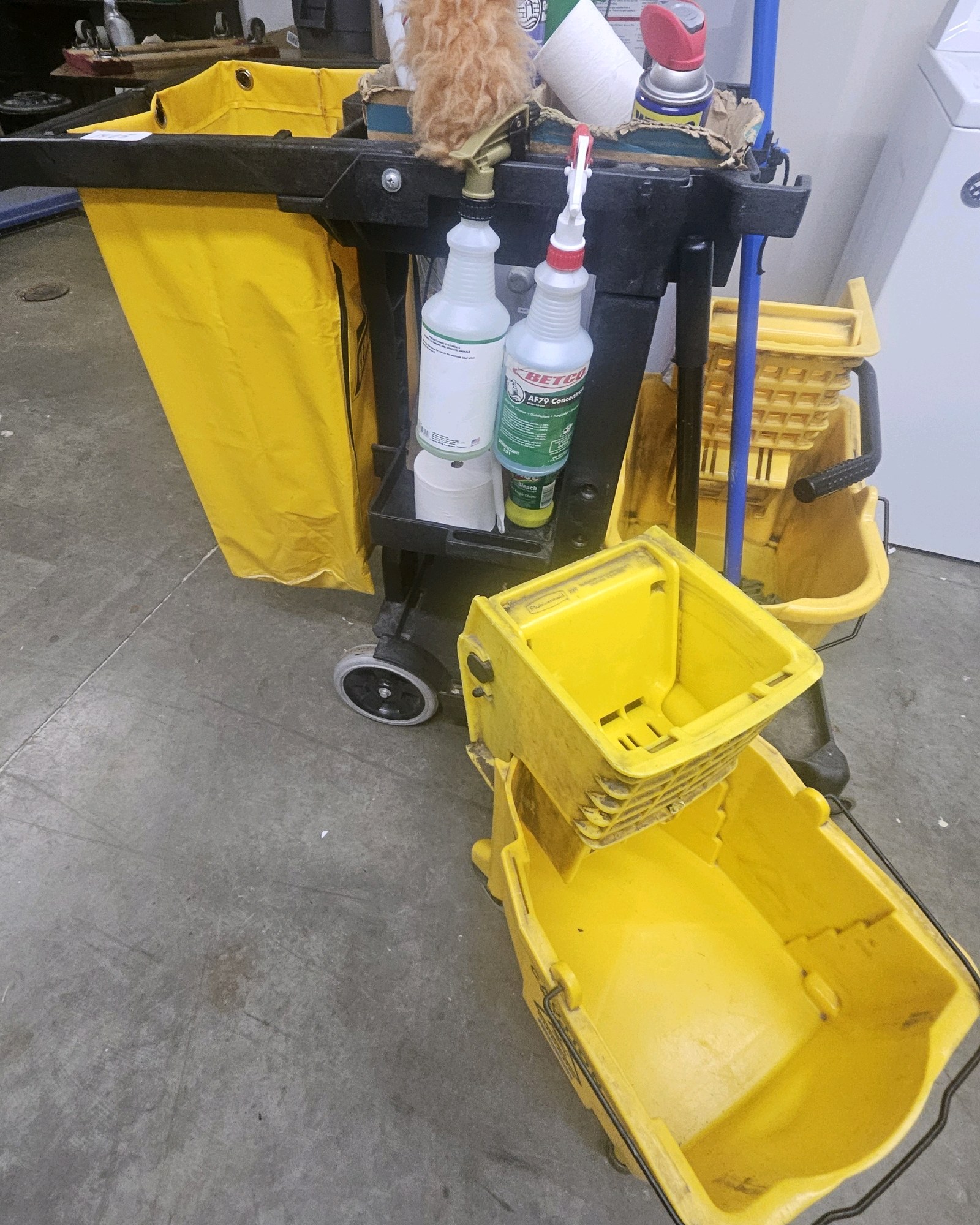 Janitorial supplies with cart