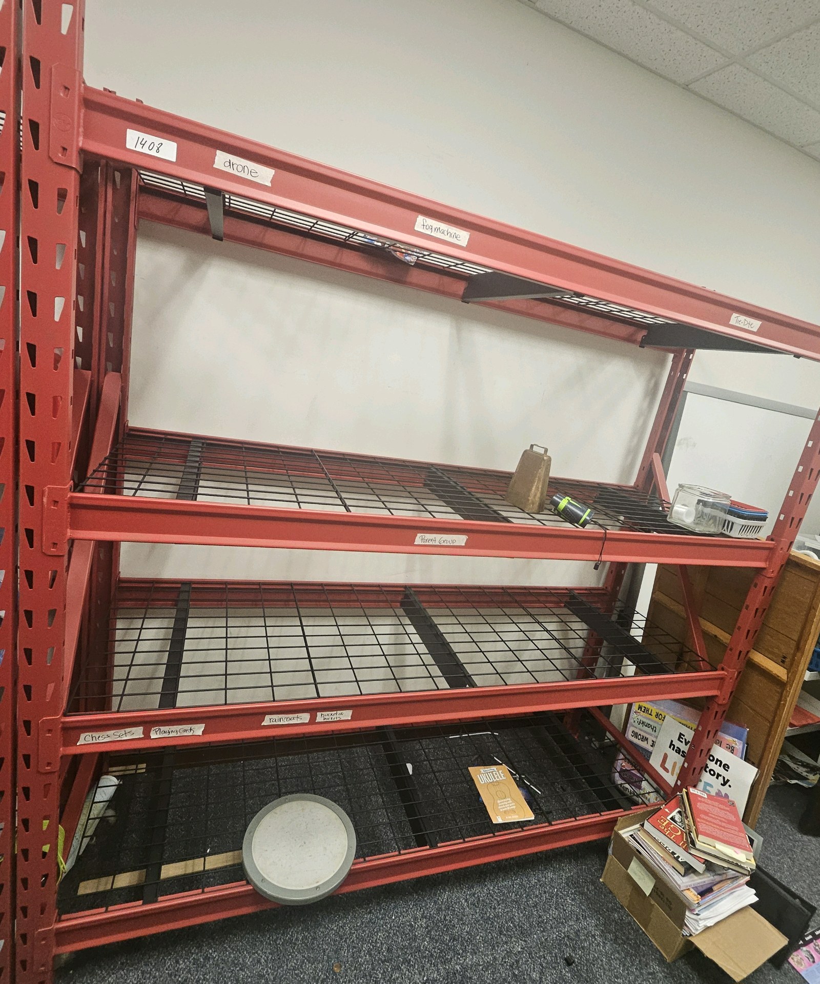 four tier metal shelving unit