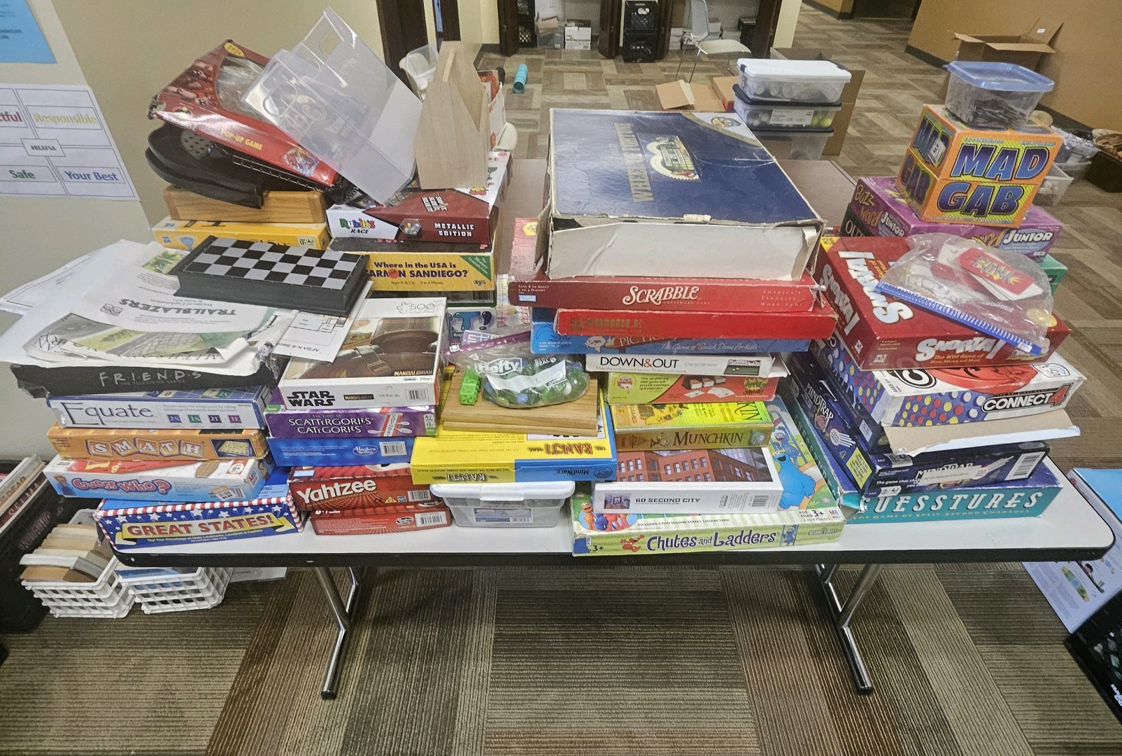 assortment of board games