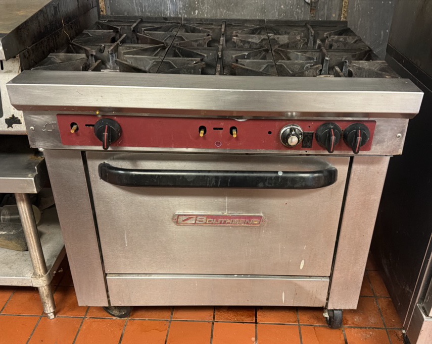 South Bend gas six burner oven