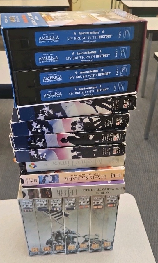 vintage historical VHS tapes
