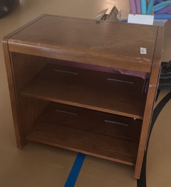 wooden bookshelf