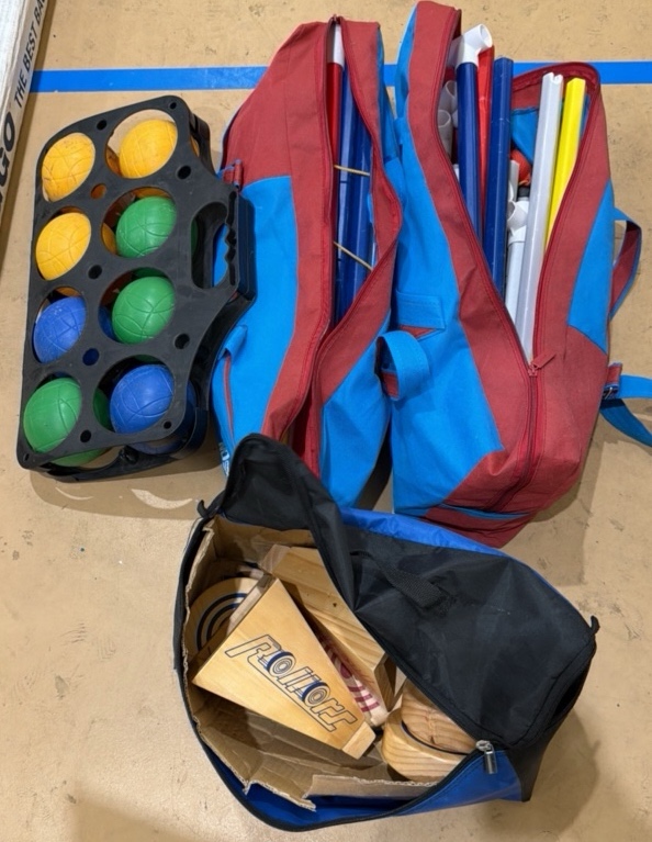 bocce balls, and ladder games