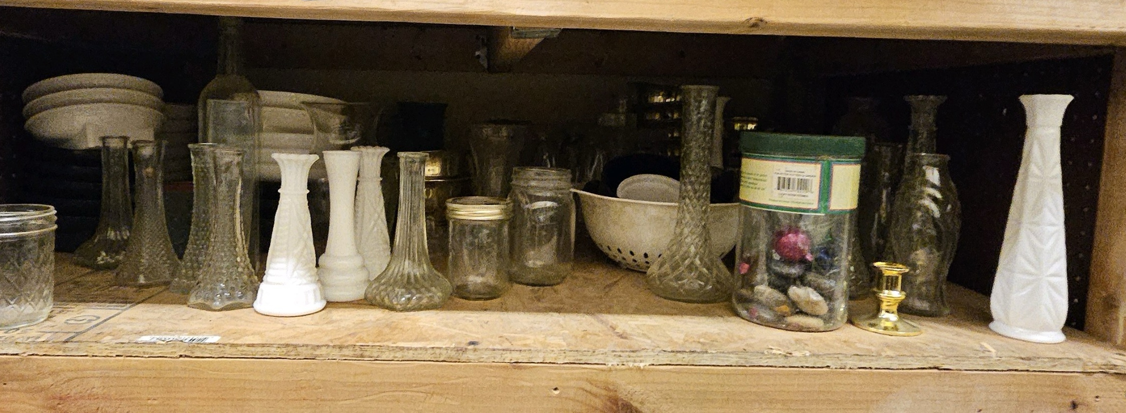 assortment of glass jars