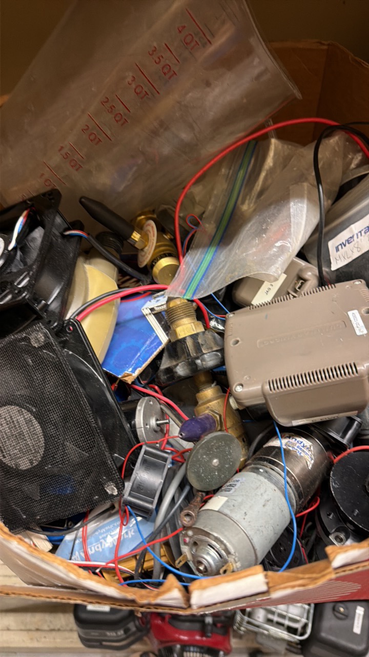 box of various pumps metals