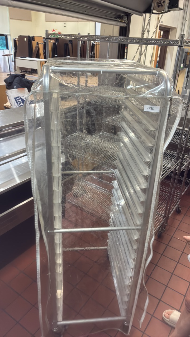 rolling bakers rack with cover