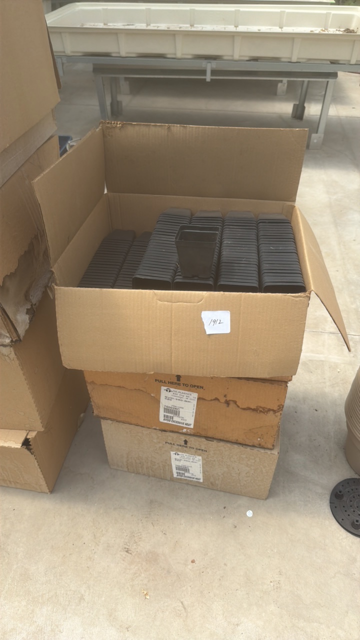 Bulk Lot of Square Greenhouse Nursery Pots