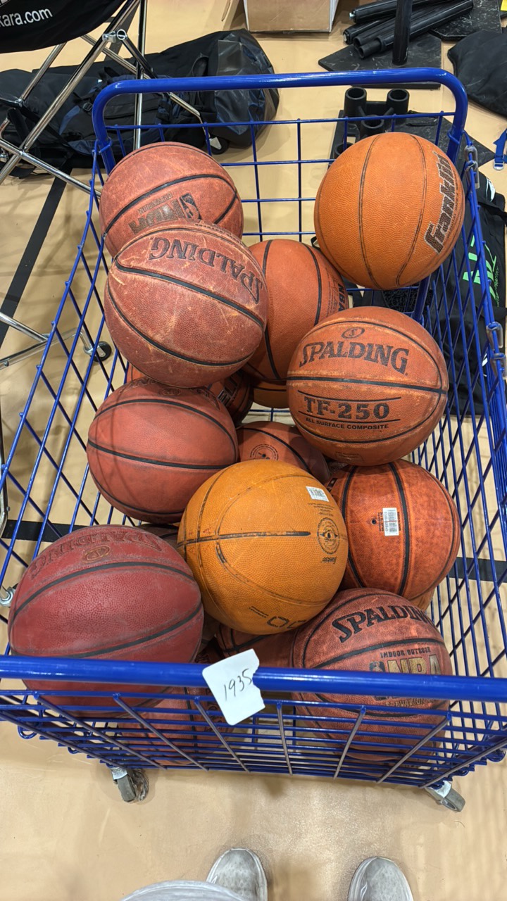 basketballs with container