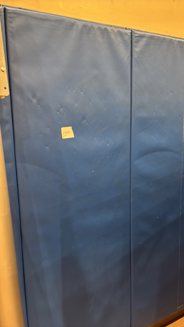 Blue wall mat