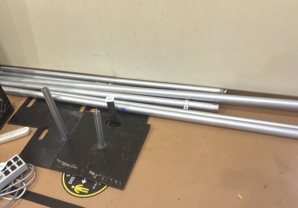 Stands and Pipes that serve as pipe and drape (gym)