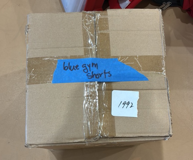 Blue gym shorts
