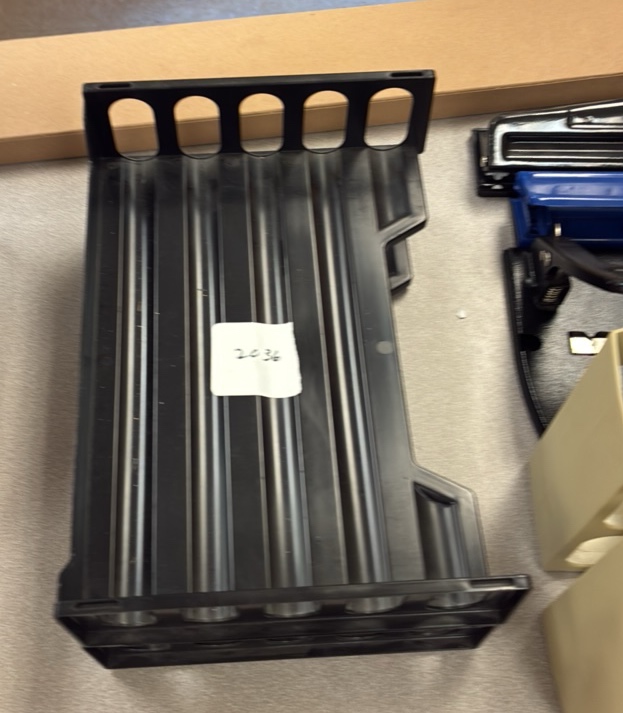 miscellaneous school supplies, and containers