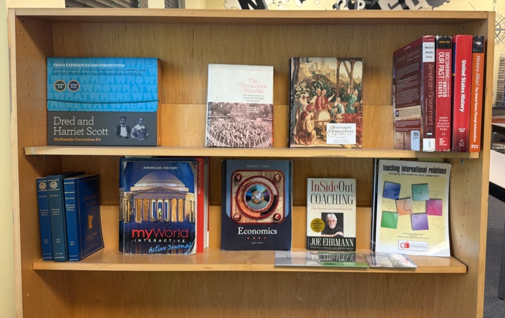 books on bookshelf