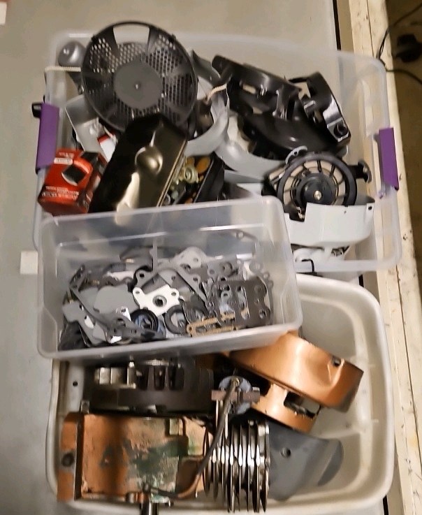 to totes of engine parts