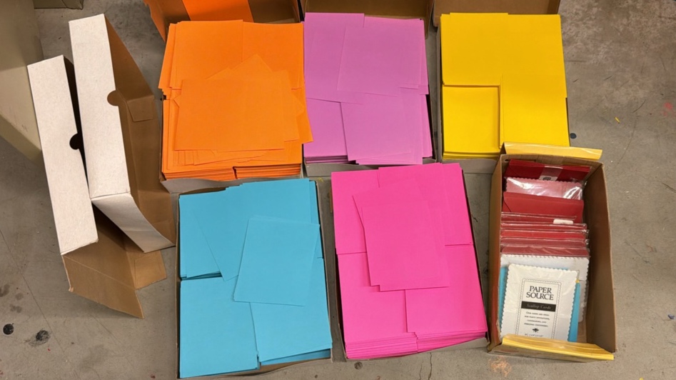 vERITIV full boxes of card stock and paper source scalloped cards