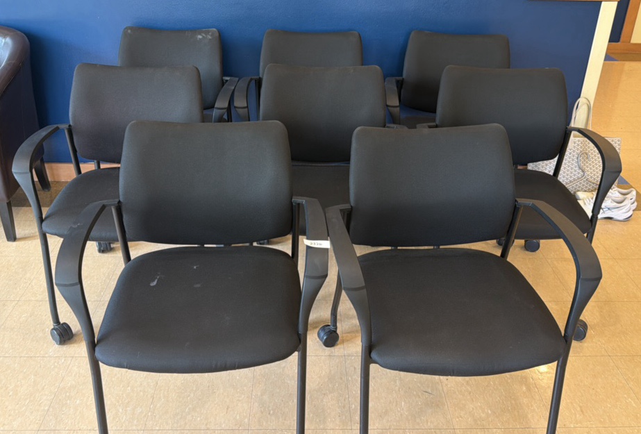 eight black chairs