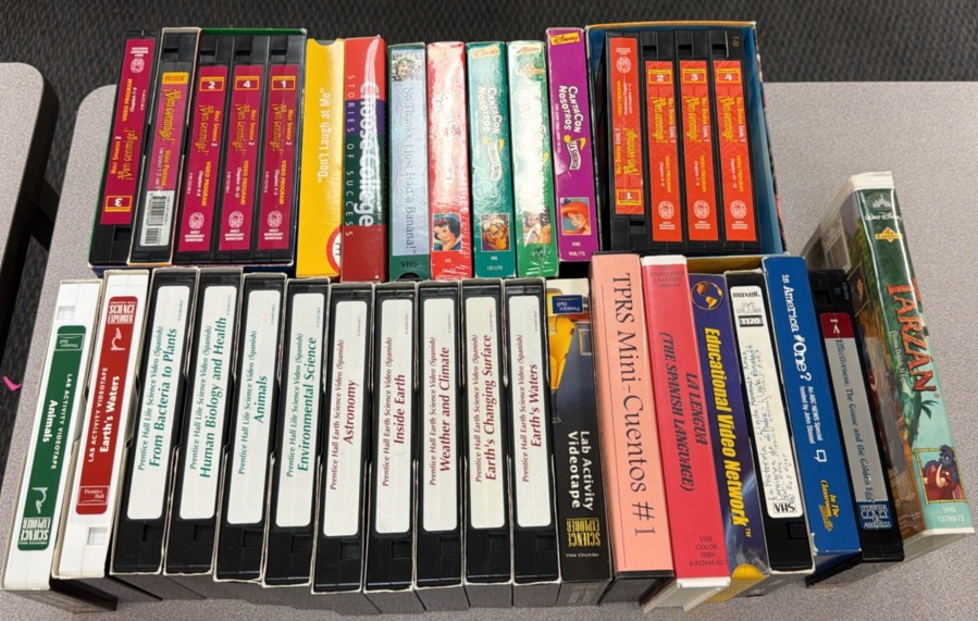 lot of VHS tapes