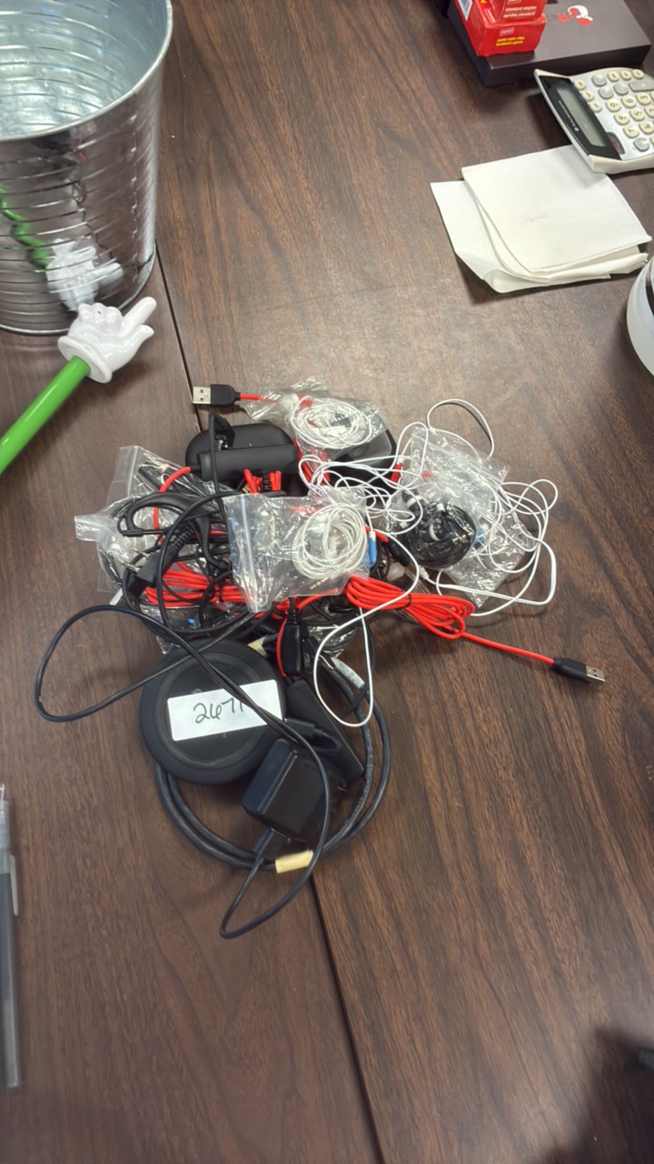earbuds, chargers, power banks