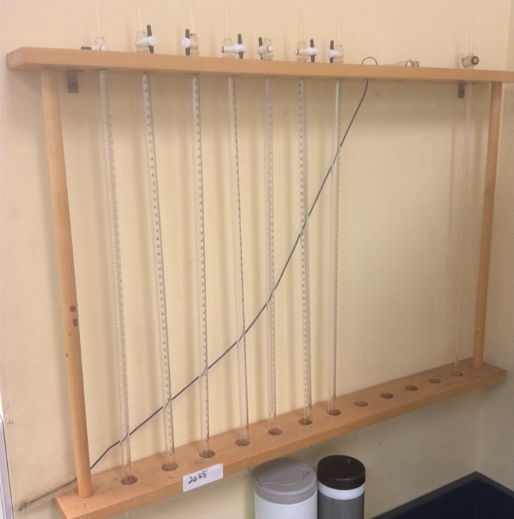 Chemistry Lab Burette Rack with Glass Burettes