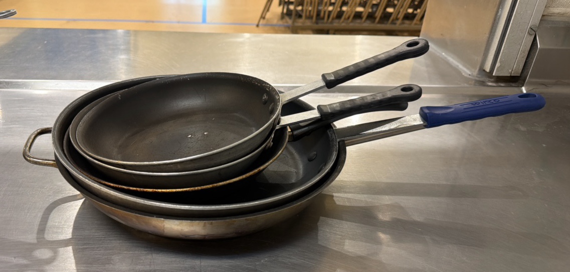 five frying pans