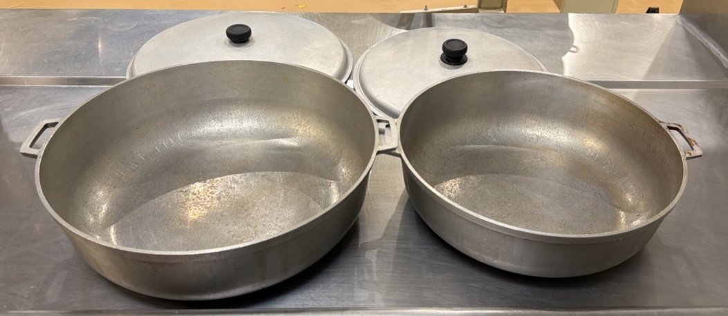 two pots with lids