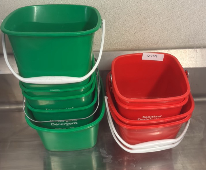 Sanitizer & detergent bins
