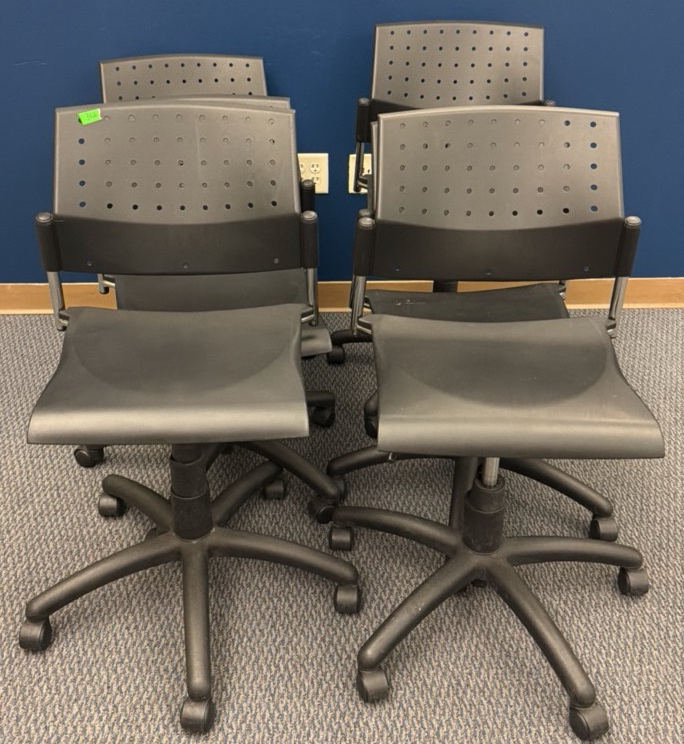 six black chairs
