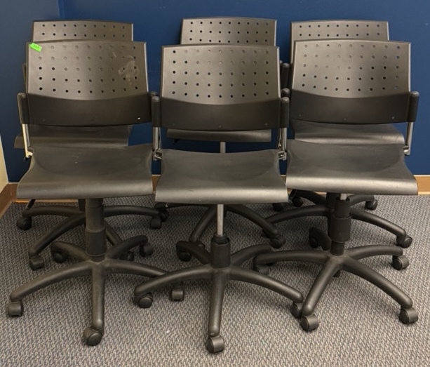 six black chairs
