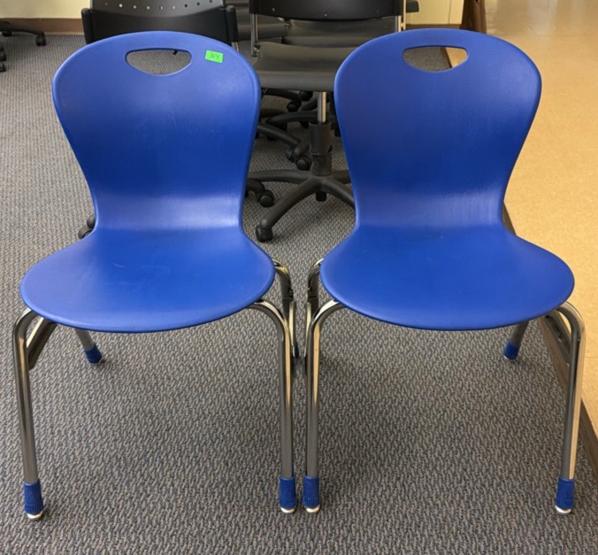 Blue chairs, two in lot